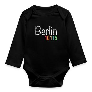 Berlin - Body Bébé bio manches longues - noir - Devant