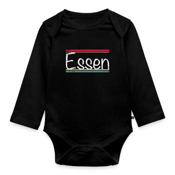 Eat - Organic Longsleeve Baby Bodysuit - black - Front