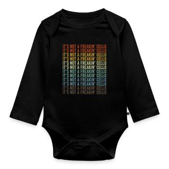 It's not a crazy cello cello player - Organic Longsleeve Baby Bodysuit - black - Front
