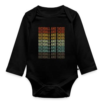 Kickball und Tacos Kickball Spieler Tacos - Baby Bio-Langarm-Body - Schwarz - Vorne