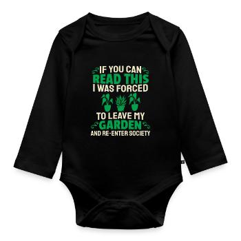 Hobby Gardener Garden - Organic Longsleeve Baby Bodysuit - black - Front