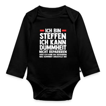 Steffen - Baby Bio-Langarm-Body - Schwarz - Vorne