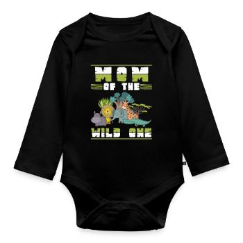 Zoo Mama Boys Birthday Girl Family - Organic Longsleeve Baby Bodysuit - black - Front