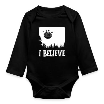 Fliegendes Spaghettimonster FSM Pastafari Pastafar - Baby Bio-Langarm-Body - Schwarz - Vorne