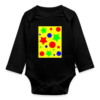 Clowncore Aesthetic Pattern - Baby Bio-Langarm-Body - Schwarz - Vorne