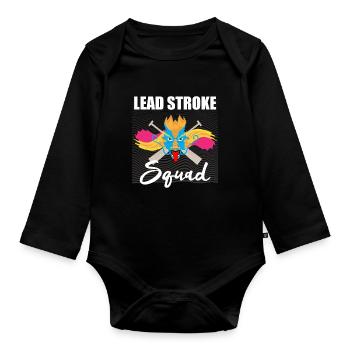 Dragon boating theme for dragon boat paddling - Organic Longsleeve Baby Bodysuit - black - Front