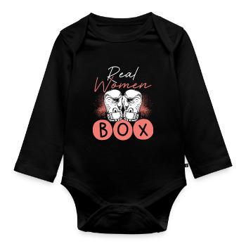 Boxe pour de vraies femmes - Body Bébé bio manches longues - noir - Devant