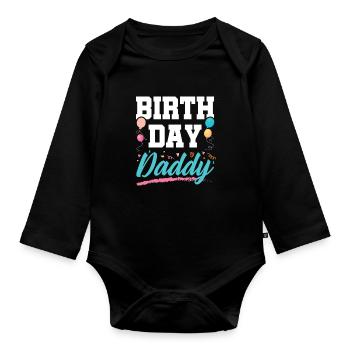 Papa d’anniversaire - Body Bébé bio manches longues - noir - Devant