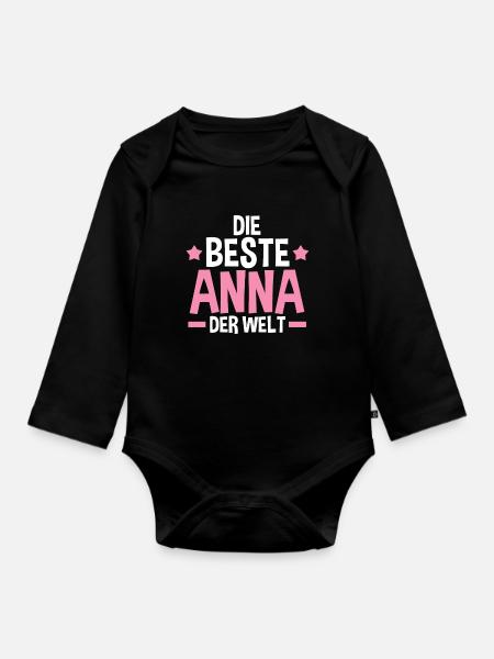 Anna - Baby Bio-Langarm-Body - Schwarz