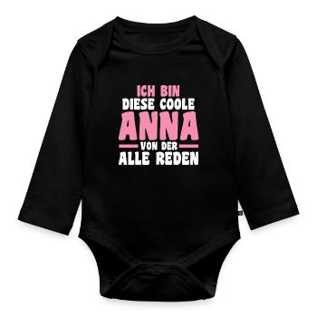 Anna - Baby Bio-Langarm-Body - Schwarz - Vorne