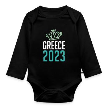 Greece 2023 Krone - Organic Longsleeve Baby Bodysuit - black - Front