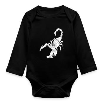 Symbole du cancer du signe du zodiaque - Body Bébé bio manches longues - noir - Devant