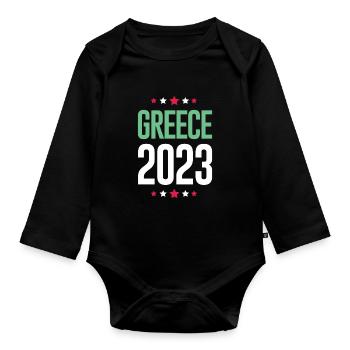 Greece 2023 - Baby Bio-Langarm-Body - Schwarz - Vorne