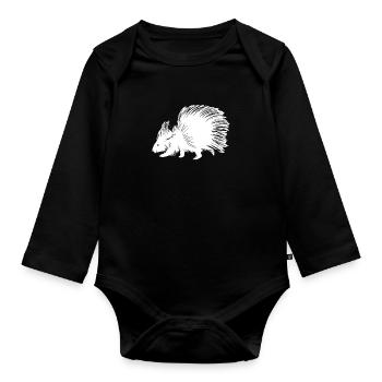 Porc-épic - Body Bébé bio manches longues - noir - Devant