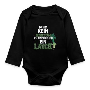 Das Ist Kein Kostüm Ich Bin Lauch Tier Vegan - Baby Bio-Langarm-Body - Schwarz - Vorne