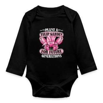 Tulpen Anlage Tulpen - Baby Bio-Langarm-Body - Schwarz - Vorne