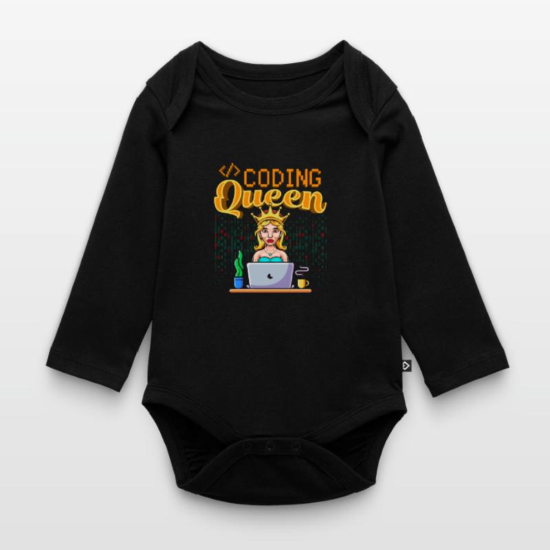 Developer Coder Programmer Queen Organic Longsleeve Baby Bodysuit