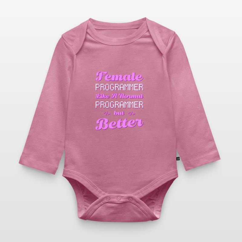 Developer Coder Programmer Female Organic Longsleeve Baby Bodysuit