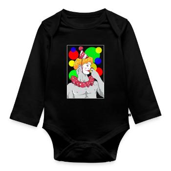 Clowncore Aesthetic David Statue Party Clown - Organic Longsleeve Baby Bodysuit - black - Front