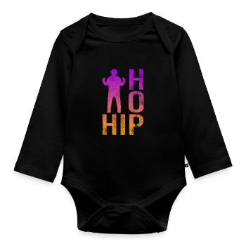 Hip Hop - Organic Longsleeve Baby Bodysuit - black - Front
