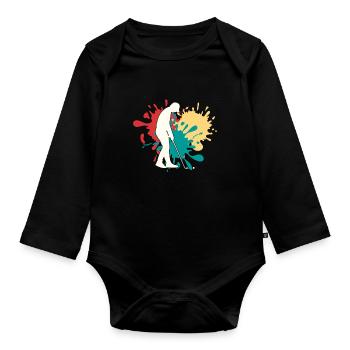 Jogging Silhouette - Body Bébé bio manches longues - noir - Devant