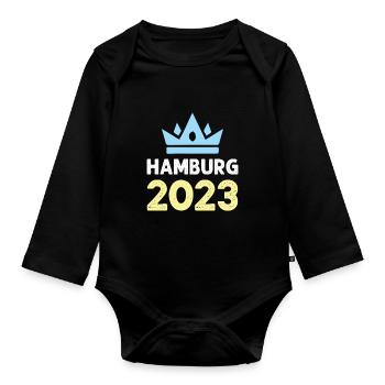 Hambourg 2023 Krone - Body Bébé bio manches longues - noir - Devant