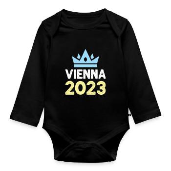 Vienne 2023 Wien Krone - Body Bébé bio manches longues - noir - Devant