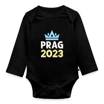 Prague 2023 Krone - Organic Longsleeve Baby Bodysuit - black - Front