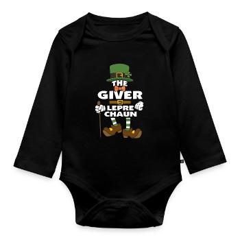 Le lutin donateur de la Saint-Patrick - Body Bébé bio manches longues - noir - Devant