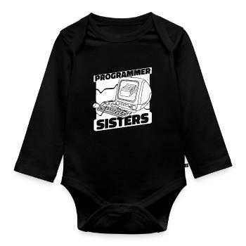 Entwickler Coder Programmierer Computer - Baby Bio-Langarm-Body - Schwarz - Vorne