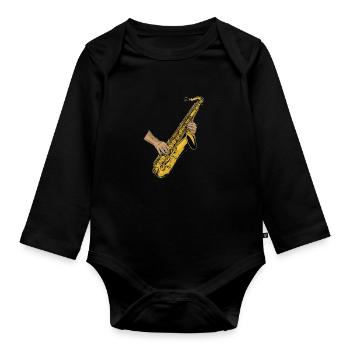 Spielmannszug Saxophone - Body Bébé bio manches longues - noir - Devant