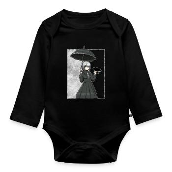 Finnish Goth Aesthetic Gothic Anime Girl Goth - Baby Bio-Langarm-Body - Schwarz - Vorne