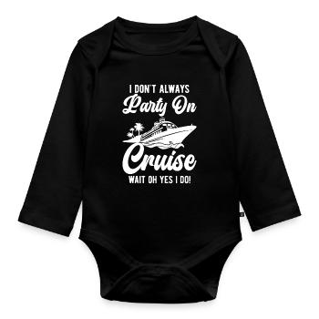 Funny Cruising Kreuzfahrtschiff Kreuzfahrtschiff - Baby Bio-Langarm-Body - Schwarz - Vorne