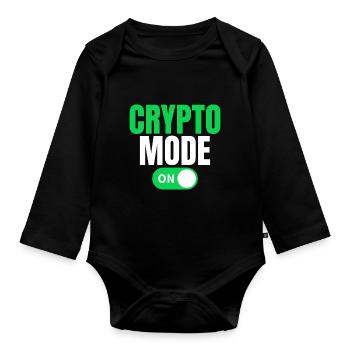 Crypto Mode On - Organic Longsleeve Baby Bodysuit - black - Front