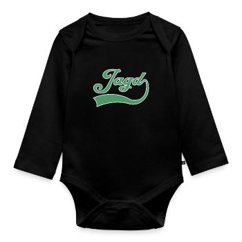 Wandern Schriftzug - Baby Bio-Langarm-Body - Schwarz - Vorne