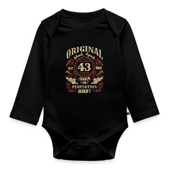 Original Lebende Legende Seit Über 43 Jahren - Baby Bio-Langarm-Body - Schwarz - Vorne