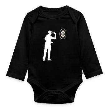 Darts Darts Player Darts Game Darts Darts Fan Cadeau - Body Bébé bio manches longues - noir - Devant