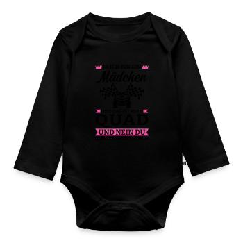 Quad Mädchen Quadfahrer Geschenk - Baby Bio-Langarm-Body - Schwarz - Vorne