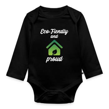 Eco-Friendly and Proud - Organic Longsleeve Baby Bodysuit - black - Front