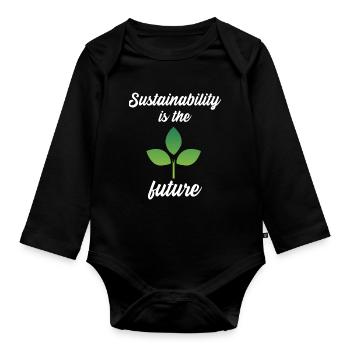 Sustainability is the future - Baby Bio-Langarm-Body - Schwarz - Vorne