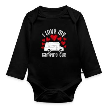 Ich Liebe Mein Wohnmobil - Baby Bio-Langarm-Body - Schwarz - Vorne