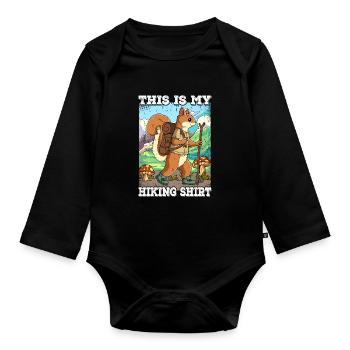 Ceci est mon errance de randonnée - Body Bébé bio manches longues - noir - Devant