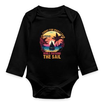 Retro Segelboot Segler Kapitän Geschenk - Baby Bio-Langarm-Body - Schwarz - Vorne