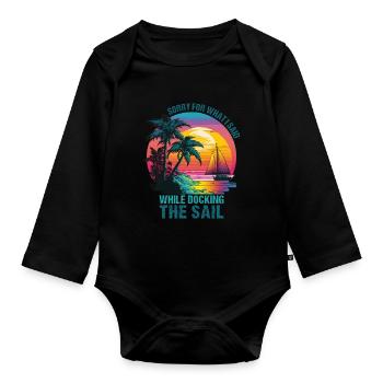 Retro Segelboot Segler Kapitän Geschenk - Baby Bio-Langarm-Body - Schwarz - Vorne
