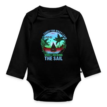 Retro Segelboot Segler Kapitän Geschenk - Baby Bio-Langarm-Body - Schwarz - Vorne