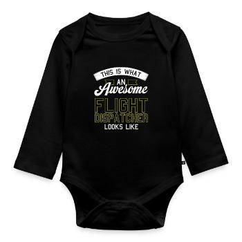 Emergency call control center operations center humor - Organic Longsleeve Baby Bodysuit - black - Front