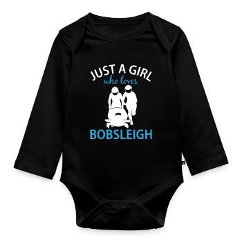 Bobfahrer Bobfahren Bobsport Fans Geschenk Mädchen - Baby Bio-Langarm-Body - Schwarz - Vorne