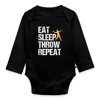 Bumerang Werfen Bumerang Werfer Spruch Geschenk - Baby Bio-Langarm-Body - Schwarz - Vorne