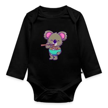 Koala lovers - Organic Longsleeve Baby Bodysuit - black - Front