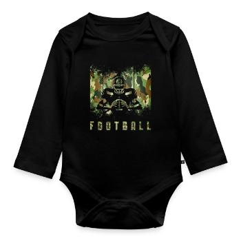 Football Player Coach American Football - Organic Longsleeve Baby Bodysuit - black - Front